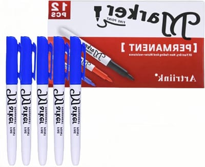 Droogveegstiften voor Whiteboard - 12 Stuks Blauw - Geurloos, Fijne Punt, Ideaal voor Kantoor en School