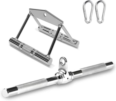 Kabel Bevestiging Set - Triceps Accessoires - Kracht Training - Verschillende Opties - 4572 x 2032 x 1524 cm - Chroom