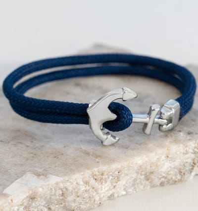 Nautische armband met scheepsanker I Ocean Blue