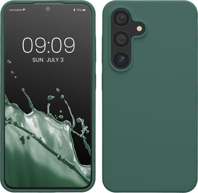 kwmobile telefoonhoesje geschikt voor Samsung Galaxy S24 - Hoesje met siliconen coating - Smartphone case in dennengroen