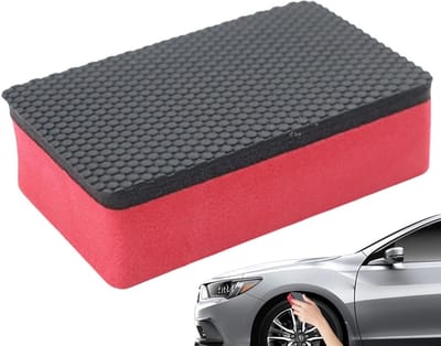 Autoscrubber Pad - Vuilverwijderaar - Lak Reinigen - Herbruikbaar Ontwerp - 9 x 5.5 x 2.5 cm - Rood
