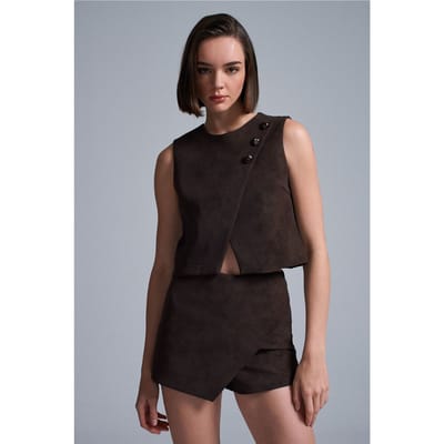 Korte Nepleer Knopen Gilet