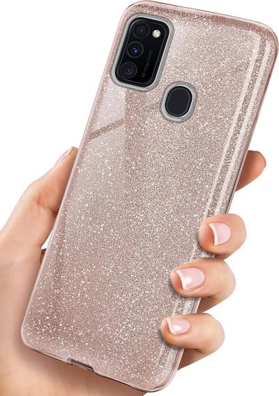 HB Hoesje Geschikt voor Samsung Galaxy A20S - Roze - Glitter Back Cover