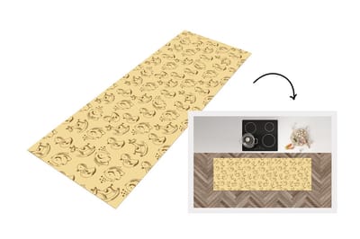 Keukenloper - Loper keuken - Speelgoed - Dieren - Hobbelpaard - Patroon - 150x50 cm - Keukenloper vinyl
