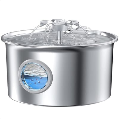 Drinkfontein Kat - Kattenfontein - Drinkbak Hond - Waterdispenser - Zilver
