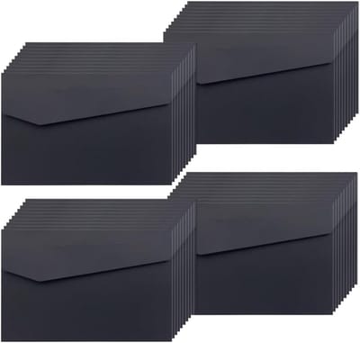 Premium Mini Envelopes voor Zakelijke Doeleinden, Uitnodigingen en Kaarten (16.5 * 11.5 CM, Zwart)