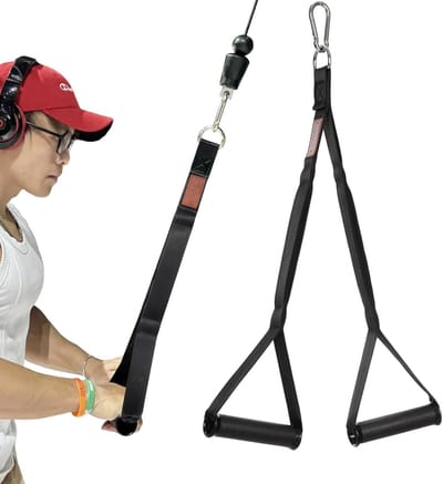 Triceps touw met dubbele handgrepen - TPR anti-slip - ideaal voor triceps pushdowns - ShopVlot