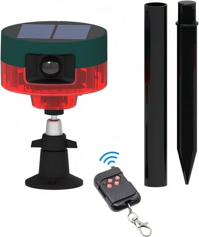 Draadloos Zonne-Energie Alarm met 360° Bewegingssensor, Sterke Sirene en Knipperlicht - IP55 Waterdicht