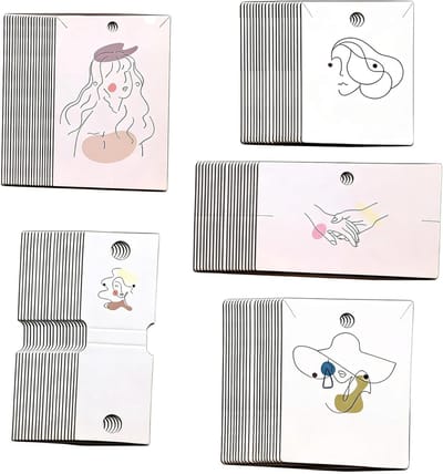 100 Stuks Oorbellen en Ketting Display Kaarten van Gecoat Papier voor Sieraden, Oorbellen, Armbanden en Hangtags
