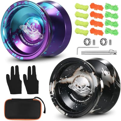 2 stuks aluminiumlegering Yoyo Ball Competitieve Yoyoball met lagersnaren Opbergkoffer en handschoen