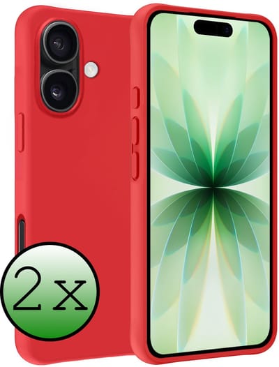 Hoesje 2 Stuks - Geschikt voor Apple iPhone 17 - Sterk & Shockproof - Case Siliconen - Back Cover - Telefoon Hoes - Rood