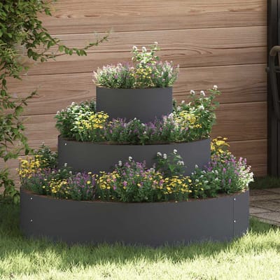 vidaXL - Tuin - Plantpot - Antraciet - 90 - x - 90 - x - 20 - cm - Staal