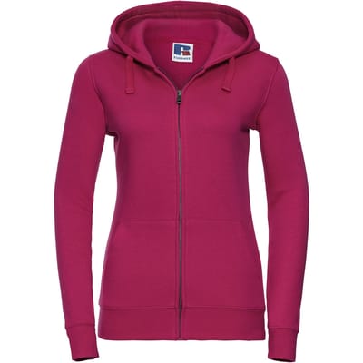 Russell Dames/Dames Authentic Full Zip Hoodie (Fuchsia)
