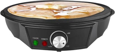 Pannenkoekenpan Elektrisch - Crepes Maker - Lekkere Pannenkoeken Bakken - Antiaanbaklaag - 30 cm Diameter - Zwart