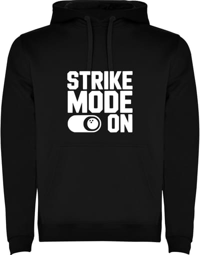 Zwarte hoodie Strike Mode On - Strike Modus Aan - Bowlen - sportief Maat M