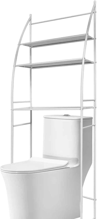 Casa Living Opbergrek - Badkamer Organizer - 3-Laags Metalen Rek - Boven Toilet - Vrijstaand Ruimtebesparend Design - Wit