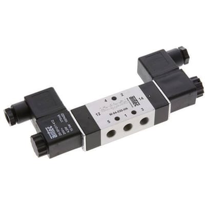 5/3 G1/8'' Midden Gesloten Magneetventiel 12V DC 3-10bar/42-140psi Airtec