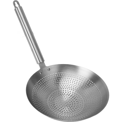 Cuillère Passoire Ouverture 3mm Acier Inoxydable 304 Filtre Fin Manche Confortable Écumoire Perforée 22cm / 8.66in