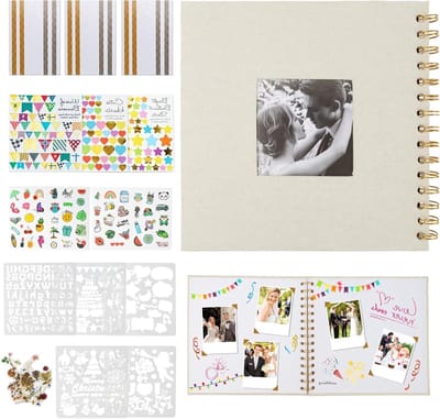 DIY Fotoalbum 20.5 x 20.5 cm - Scrapbook voor Baby, Bruiloft en Verjaardag - Zelf Ontwerpen met Ringband