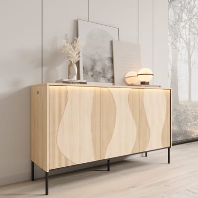 Meubella - Fontello - Dressoir - Eikenpatroon - 167x40x85 cm