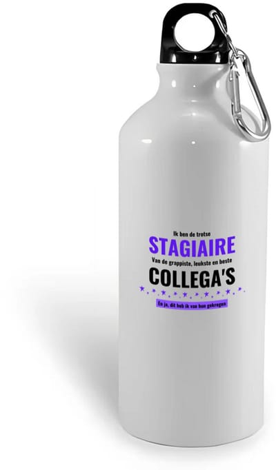 Hacebo® - ik ben de trotste stagiaire van de grappigste, leukste en beste collega's, en ja dit heb ik van hun gekregen waterfles - de trotste stagiaire - collega's - werknemers - verjaardagscadeau - verjaardag - water fles - 400ML
