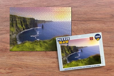 Puzzel Zonlicht op de Kliffen van Moher in Ierland - Legpuzzel - Puzzel 500 stukjes
