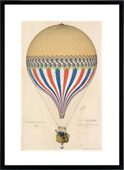 Vintage Poster Luchtballon - Retro Wanddecoratie - Vliegen & Luchtvaart - 50x70 cm