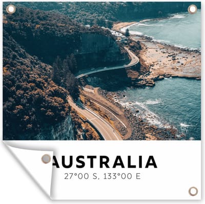 Tuin poster Australië - Zee - Wegen - 200x200 cm - Tuindoek