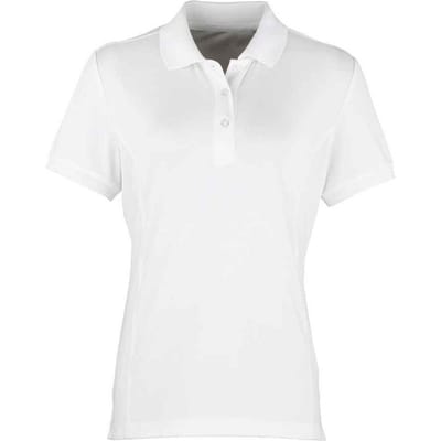 Premier Dames/Dames Coolchecker Poloshirt (Wit)