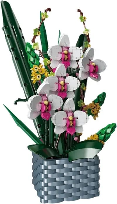 DW4Trading Bloemenboeket Bouwset Phalaenopsis Eeuwige Vlinder - 1158 Stukjes