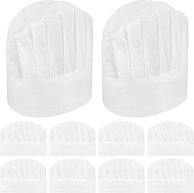 SnelShoppen - 10 Stuks Verstelbare Koksbuis, Wegwerp Kookmuts, 25 × 18.3 cm | Kookmuts, Niet-Geweven Koksbuis voor Koken, Bakken, Cosplay, Restaurants