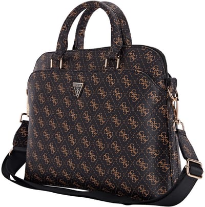 Guess 15 Inch PU Leather Laptop and Tablet Bag - New 4G - Zwart