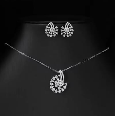 N3 Collecties Stralende spiraal diamanten sieradenset voor Dames