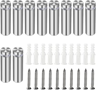 10x RVS Standoff Bevestigingen 12x40 mm voor Spandoek en Display Montage