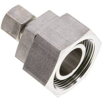 10S & 30S RVS Rechte Knelfitting Draaidoorvoer 250bar FKM O-ring en Afdichtconus ISO 8434-1
