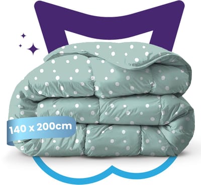 Slaapspeciaal Zomerdekbed - eazydekbed ® Series NIRA - Dekbed zonder overtrek + 1 KUSSENSLOOP | 140x200 cm - Hoesloos dekbed - 100% Katoen - Bedrukt dekbed - Dekbed in kleur - Gekleurd dekbed - Eenpersoons dekbed