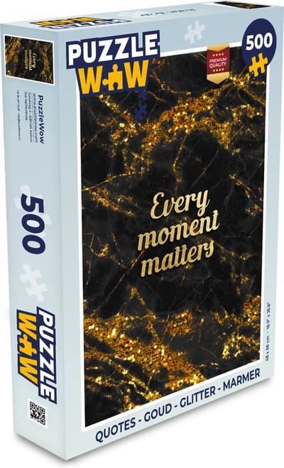 Puzzel Quotes - Goud - Glitter - Marmer print - Legpuzzel - Puzzel 500 stukjes