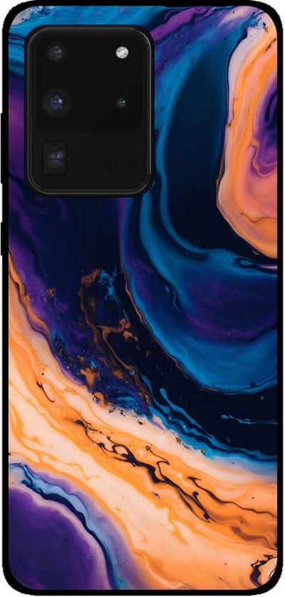 Smartphonica Telefoonhoesje voor Samsung Galaxy S20 Ultra marmer look - backcover marmer hoesje - Blauw geschikt voor Samsung Galaxy S20 Ultra