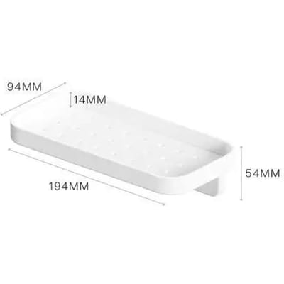 1 stuks Eenvoudige Stijl Ponsvrij Doucheplank Afvoerbaar Wandmontage Opbergrek Wasmiddelen Opbergrek Badkameraccessoires white