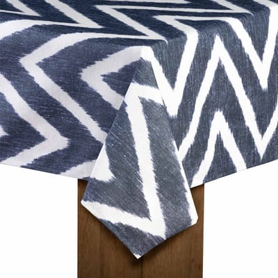 MixMamas Tafelkleed Gecoat - 140 x 250 cm - ZIGZAG D-blauw