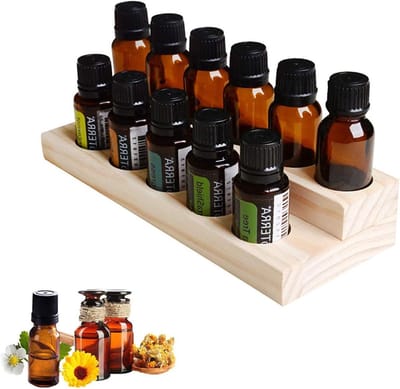 Multifunctionele Houten Stand voor Aromatherapie Olie, 11 Gaten, Perfect als Cadeau voor Wellness en Ontspanning