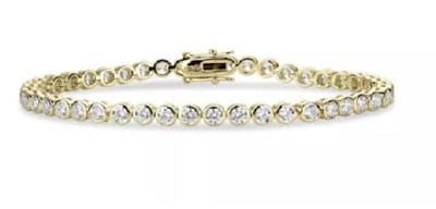 Zilveren Armband 14K Gold Plated | Zirkonia | 18 cm | Veiligheidssluiting | Elegant & Luxe | Jonline
