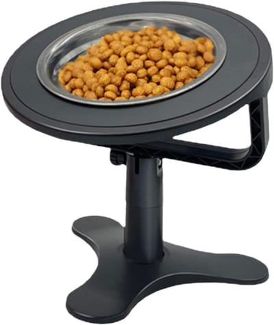Verhoogde Voerbak - Hondenbak Kattenbak - Comfortabel Eten - Verstelbare Kantelhoek - 3 Hoogtes 5-15cm - Zwart