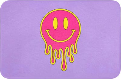 WC mat 60x40 cm - Antislip - Smiley - Drip - Neon - Toiletmat - Vloermat - Douchemat - Toilet tapijt - Toiletmatten