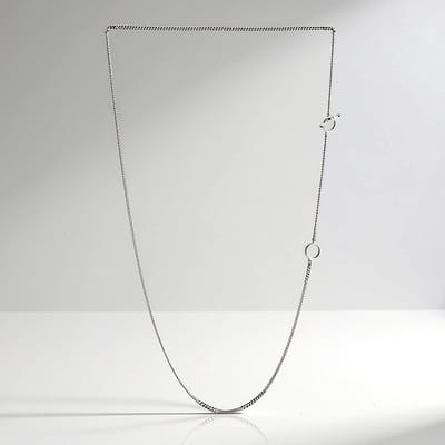 Cavill - Zilveren Halsketting Dames - 925 Sterling Zilver met Palladium - Verstelbare Minimalistische Ketting 40-45 cm - Hoogglans Gepolijst