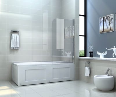 Draaibare Badwand 80 x 140 cm - 6 mm Veiligheidsglas - Plaatsing Links of Rechts - Anti-kalk Coating