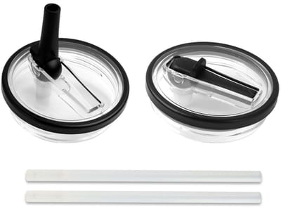 Dailygoods- Klapdeksel Lekvrij - 2 Stuks - Herbruikbare Rietjes - Bekeraccessoires - Geschikt voor 40oz Beker - Gemakkelijk te Reinigen - Bekerdeksel