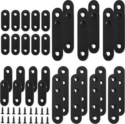 Flat Connectors voor Houtreparatie - 32 Stuks RVS Verbindingselementen voor Meubelonderhoud en Klussen