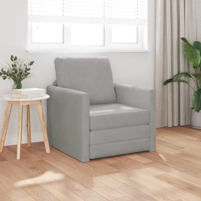 vidaXL - Slaapbank - Lichtgrijs - 74 - x - 77 - x - 81 - cm - Fluweel