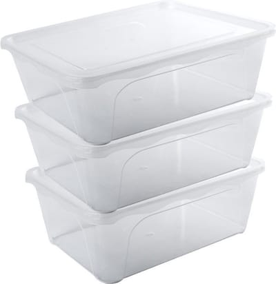 Hega Hogar Vershoudbakje - 3x - hoog/diep - transparant - 2 liter - 22 x 15 x 8 cm - vershouddoos - Vienna - bakje - Mealprep